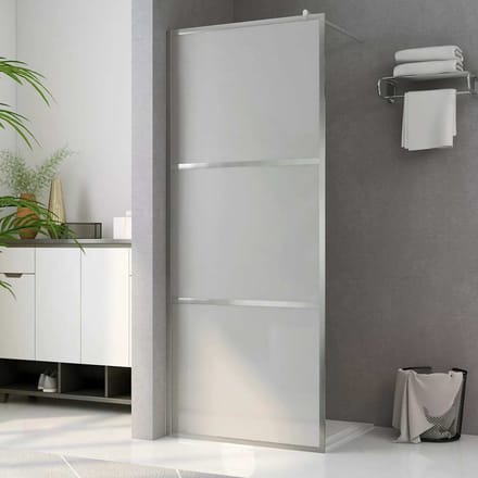 vidaXL - Douche - schermen - zilver - 80 - x - 195 - cm - Glas - en - Aluminium