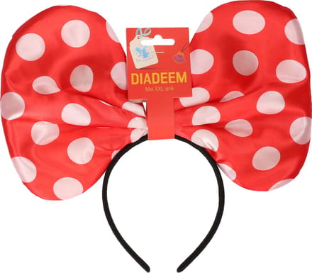 Diadeem XXL strik rood - Rood