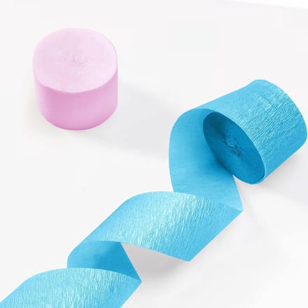 Merkloos Kreppapier - 6 Rol - 25m per Rol - Roze & Blauw
