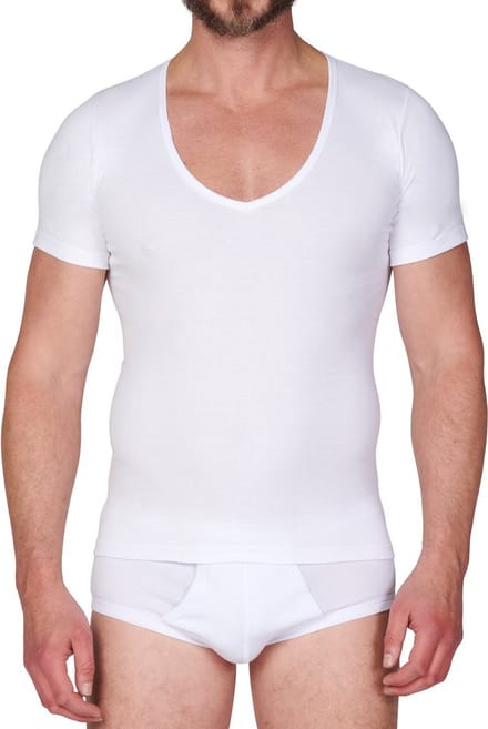 Beeren T-Shirt Diepe V Hals Wit - MT XL