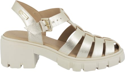 Bayla leren sandalen met hakken