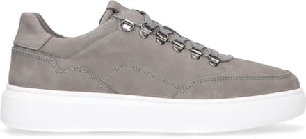 Manfield - Heren - Grijze nubuck sneakers - Maat 40