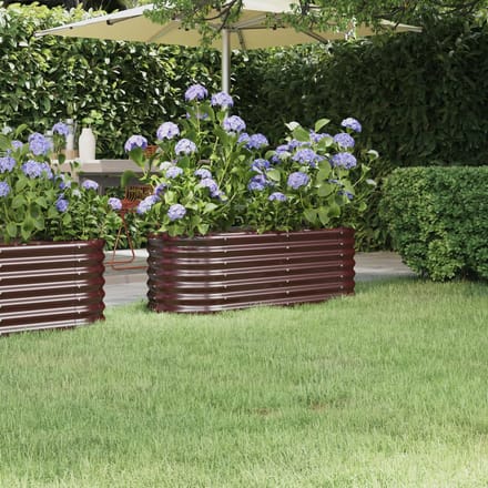 vidaXL - Plantenbak - 114x40x36 - cm - gegalvaniseerd - staal - bruin