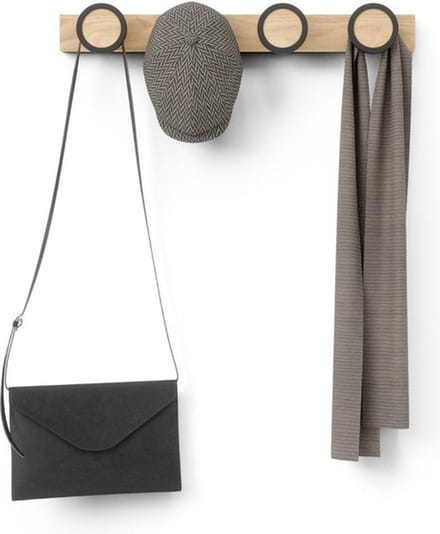 Umbra Hub handdoekhaak 50x6x7cm Rubberhout Zwart/naturel