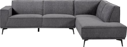 Tower living Leeds 2,5-seater AL + Ottoman R Black Blue