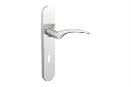 Lavuzo deurkruk Lodini RVS met afgerond schild SL72 | Per set | Deurklink met schild