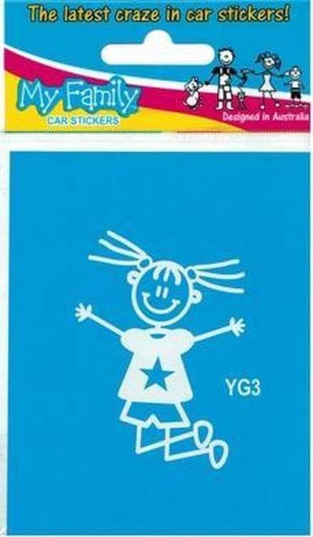 Meisje springt - autosticker - wit - 6,5 cm