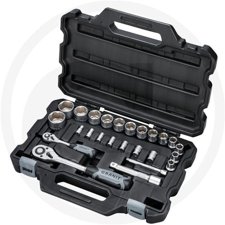 GRANIT BLACK EDITION HeavyGrip dopsleutelset 1/4", 1/2", 25-d
