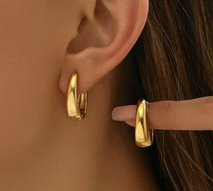 Vibe - Korean twist - oorbellen - loop -gedraaid - goud - juweel - gepolijst - geschenk - loop