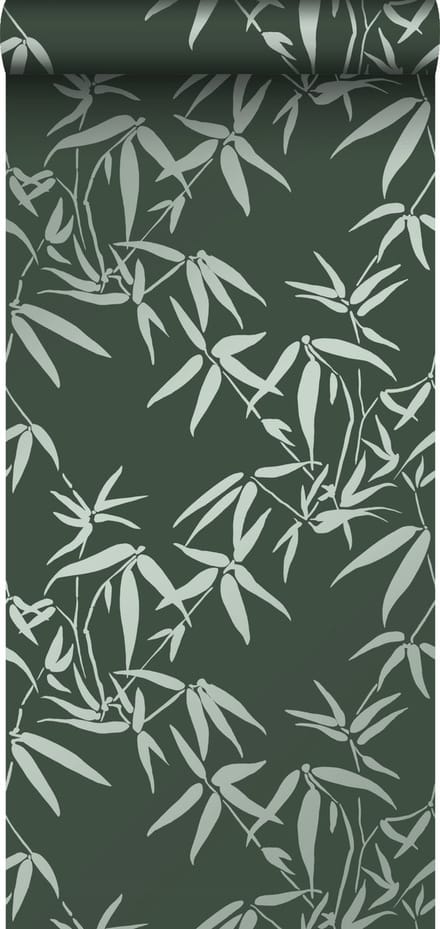 Origin Wallcoverings behang bamboe bladeren donkergroen - 347738 - 0,53 x 10,05 m