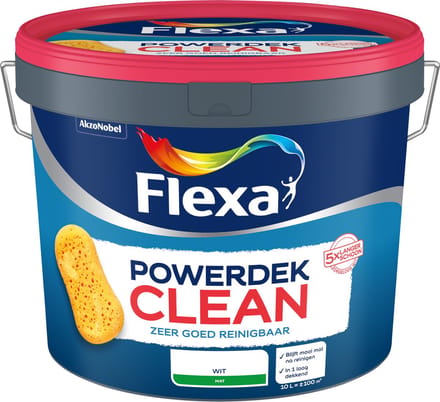 Flexa Powerdek Clean Muurverf - Mat - Wit - 10l