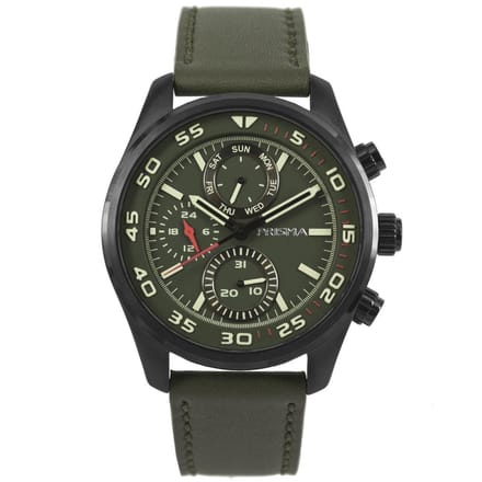 Prisma horloge P.1827 Heren Multi-functie Edelstaal Groen