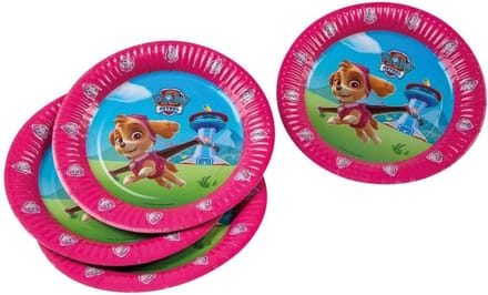 Tib Feestborden Paw Patrol 23cm Karton Roze 6 Stuks