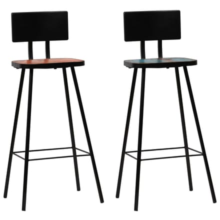 vidaXL - Barkrukken - 2 - st - massief - gerecycled - hout