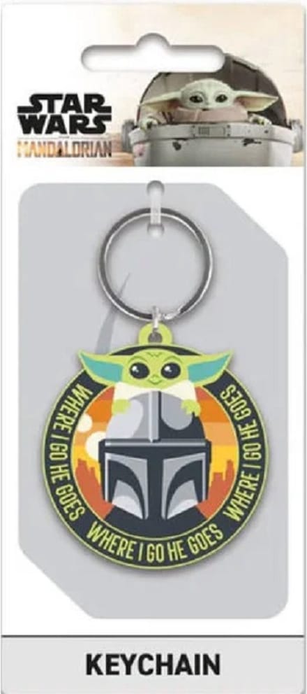 Sleutelhanger / Tashanger - Star Wars Mandalorian - Where I Go He Goed - Din Djarin & The Child - PVC Rond - 5cm