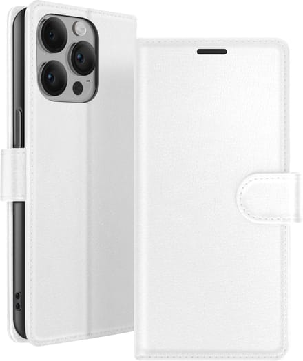Zanae, Hoesje geschikt voor iPhone 14 Pro Max - Wallet Case & Magneetsluiting, Wit