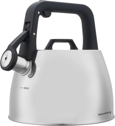 Klausberg 7914 - Fluitketel met fluit - 2.5 liter - RVS - zilverkleurig