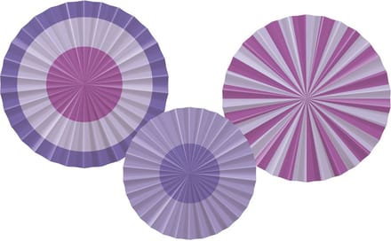 Folat - Decoratiewaaiers posh purple - 3 stuks