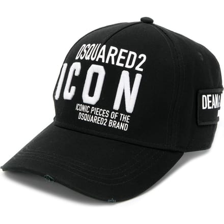 Dsquared2 ICONISCHE baseballpet met geborduurd logo in zwart