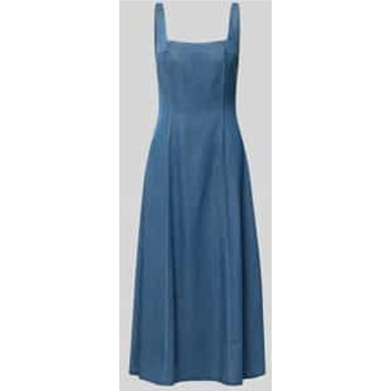 midi-jurk in denimlook met vierkante hals