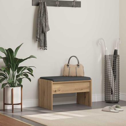 vidaXL - Hallenbank - Artisan - Eiken - 63 - x - 38 - x - 40 - cm
