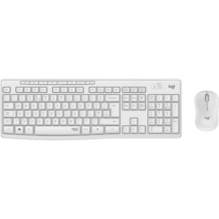 Logitech MK295 Silent Draadloos Combo - Off Wit - US - Keyboard and mouse set - Engels (US international) - Zilver