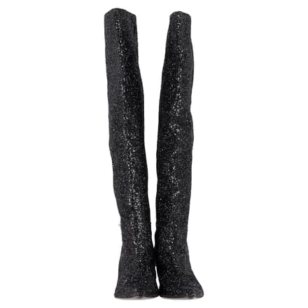 Alexander Wang Viola Slouch Knielange Laarzen in Zwart Glitter