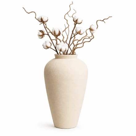 Vela Vaas - 42 cm - Crème / Beige - handgemaakt