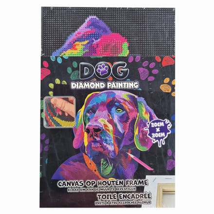 Diamond Painting - Canvas - 20x30cm - Hond - Labrador - Kleurrijk