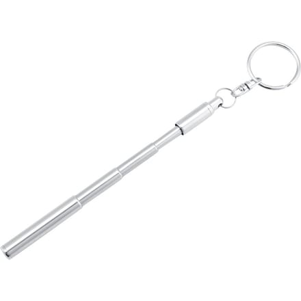 2 in 1 Multifunctionele Draagbare Roestvrijstalen Telescopische Uitschuifbare Sleutelhanger Pen white