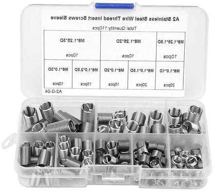 M6 Inserts 110 Stuks voor Coiled Thread Inserts in RVS - M6 en M8 Draadbevestigingen, Draadbussen en Schroeven Set