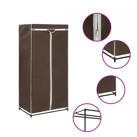 vidaXL - Kledingkast - 75x50x160 - cm - bruin