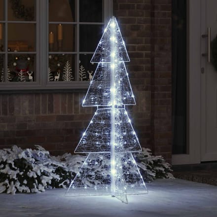 vidaXL Kerstboom 160 LED's Koud Wit 150 cm Acryl