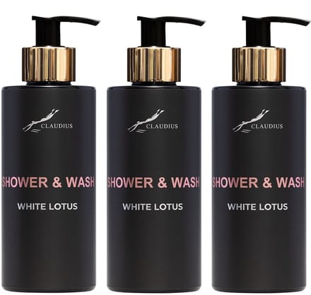 Shower & Wash White Lotus 300 ml - gouden pomp - 3 stuks