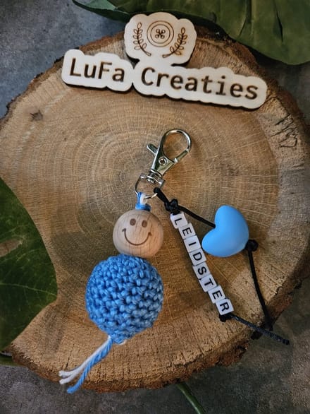 Sleutelhanger Gelukspoppetje Leidster Blauw