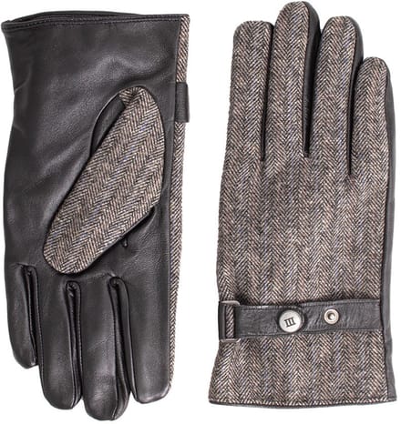 BONA | Handschoenen met visgraatmotief | bruin
