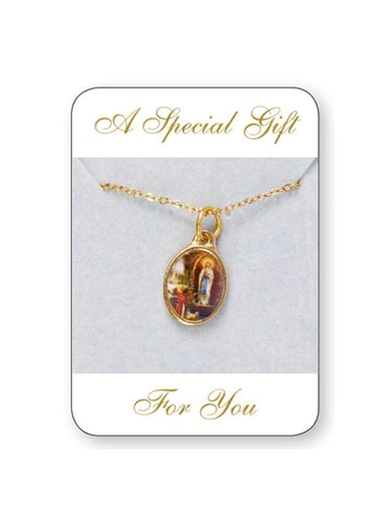 Ketting met Hanger Maria van Lourdes Goudkleur.