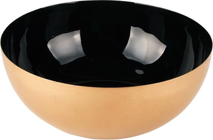 Dekoratief | Bowl rond, zwart/goud, metaal, 21x21x8cm | A228183