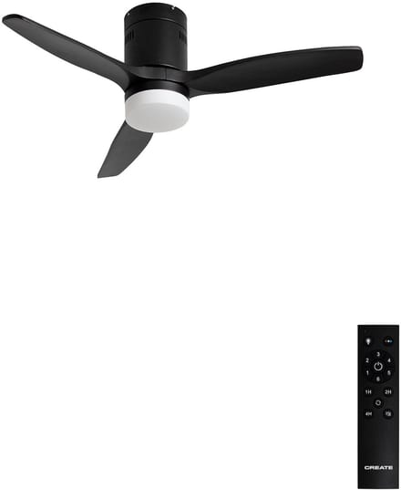 CREATE - Plafondventilator 40W silent 100% hout - S - Met licht - Afstandsbediening - WIND CALM NATURAL WOOD