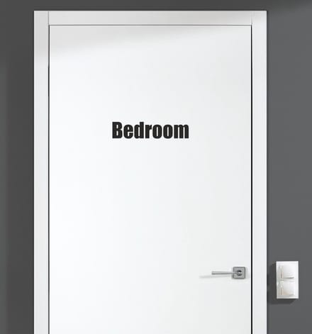 Deursticker - Bedroom - Zwart 15,5x3,5