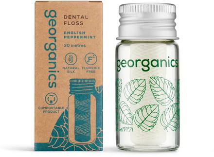 Georganics Dental floss english peppermint 30 meter 1 Stuks