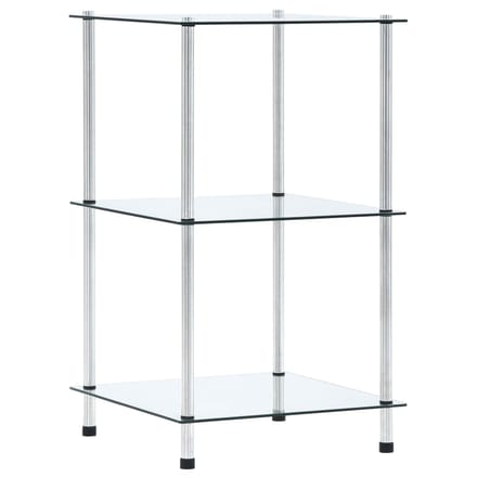 vidaXL - Kastje - 3-laags - 40x40x67 - cm - gehard - glas - transparant