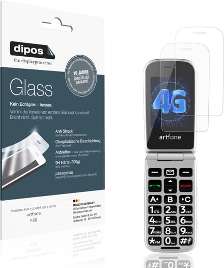 dipos – 2x Matte Pantserfolie geschikt voor artfone F30 | 9H Screenprotector