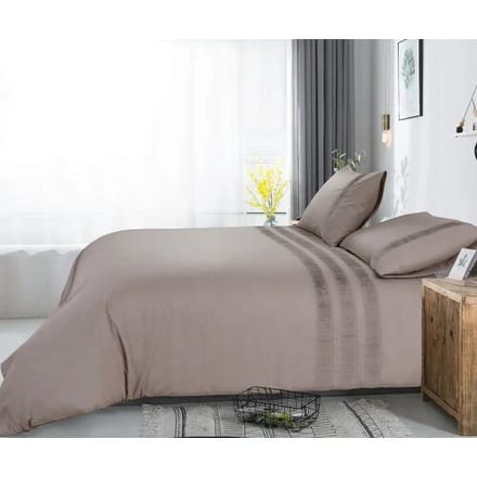 Dreamhouse Dekbedovertrek Bali Taupe - Eenpersoons 140 x 200/220 cm + 1 kussensloop