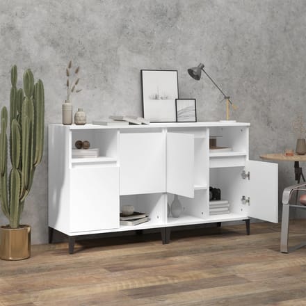 vidaXL - Dressoirs - 2 - st - 60x35x70 - cm - bewerkt - hout - wit