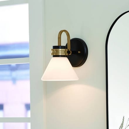 Kichler LED Wandlamp Farum | 1X E27 Max 3W | Black with Champagne Bronze