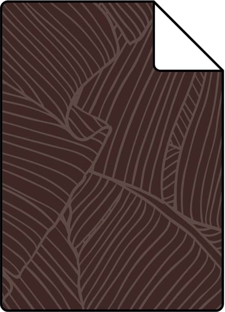 Proefstaal ESTAhome behang bladeren bordeaux rood - 26.5 x 21 cm - 131165-S