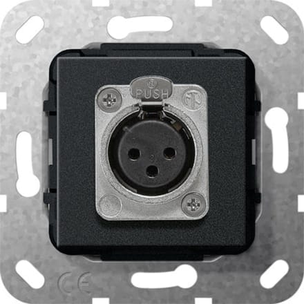 Gira D-Series XLR Socket Basis Element Zwart Mat - 566710