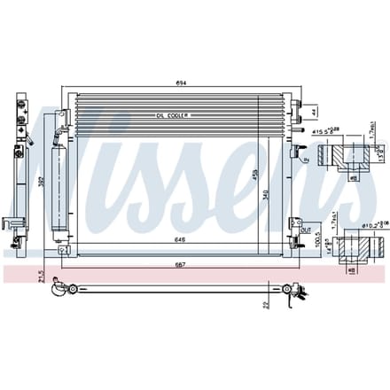 Condensator, airconditioning NISSENS 941084