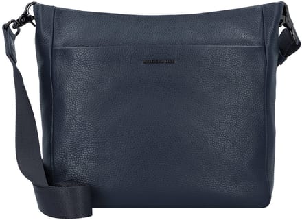 MANDARINA DUCK Leren Schoudertas Mellow Leather Crossover Bag Dress Blue Donkerblauw